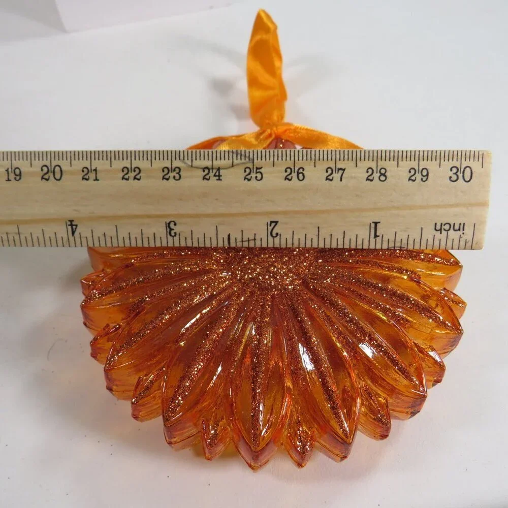 Glittered Flower (4) Ornaments for tree, wall or tucked in arrangements Spring
